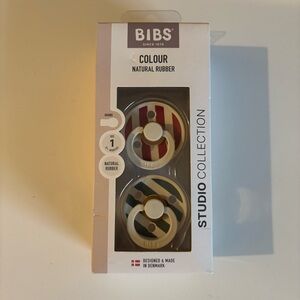 BIBS Bibs Studio Collection Colour Stripe Natural Rubber Pacifier 2pk 0+ months